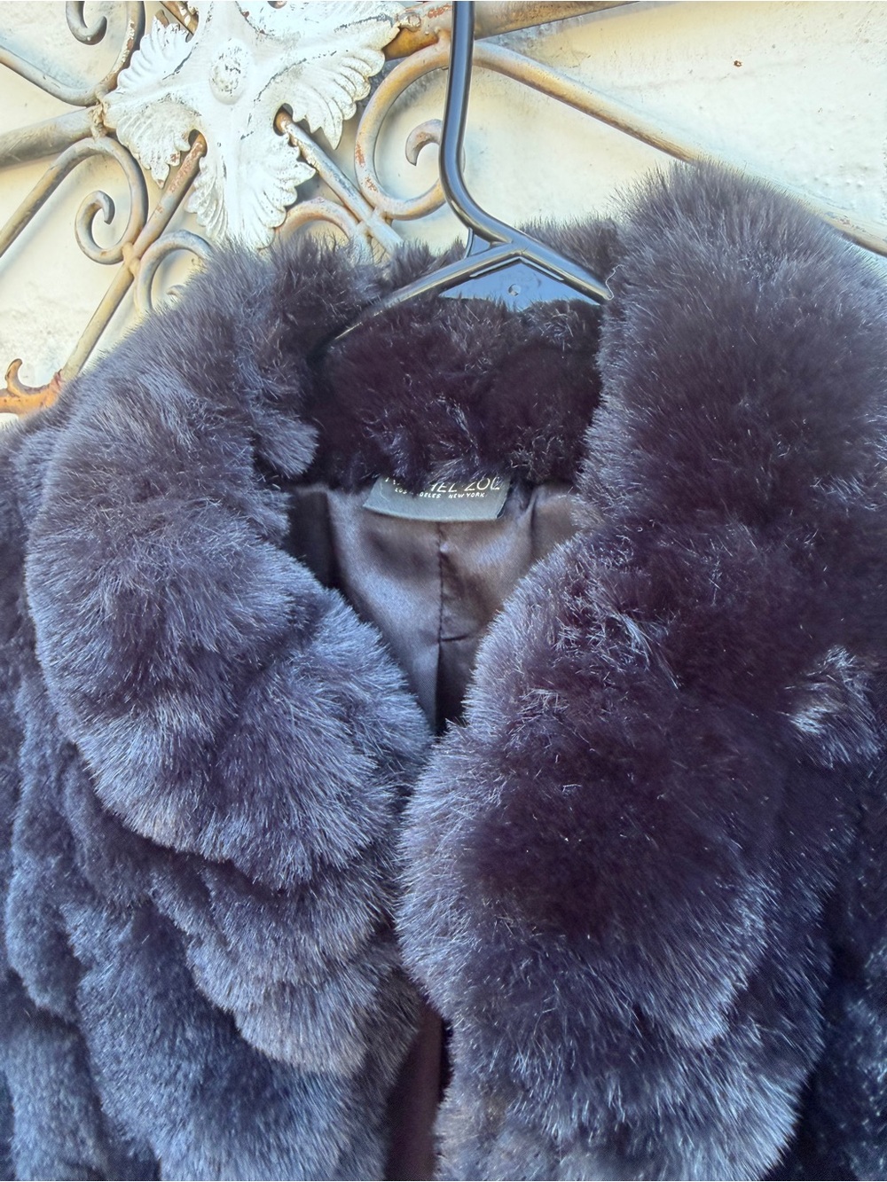 Rachel Zoe Black Faux Fur Vest with Plush Collar